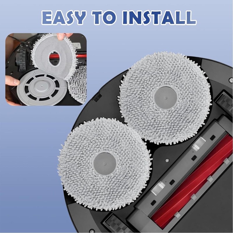 Microfiber Washable Mop Pad Replacement Accessories for Roborock Q Revo/Qrevo S gallery