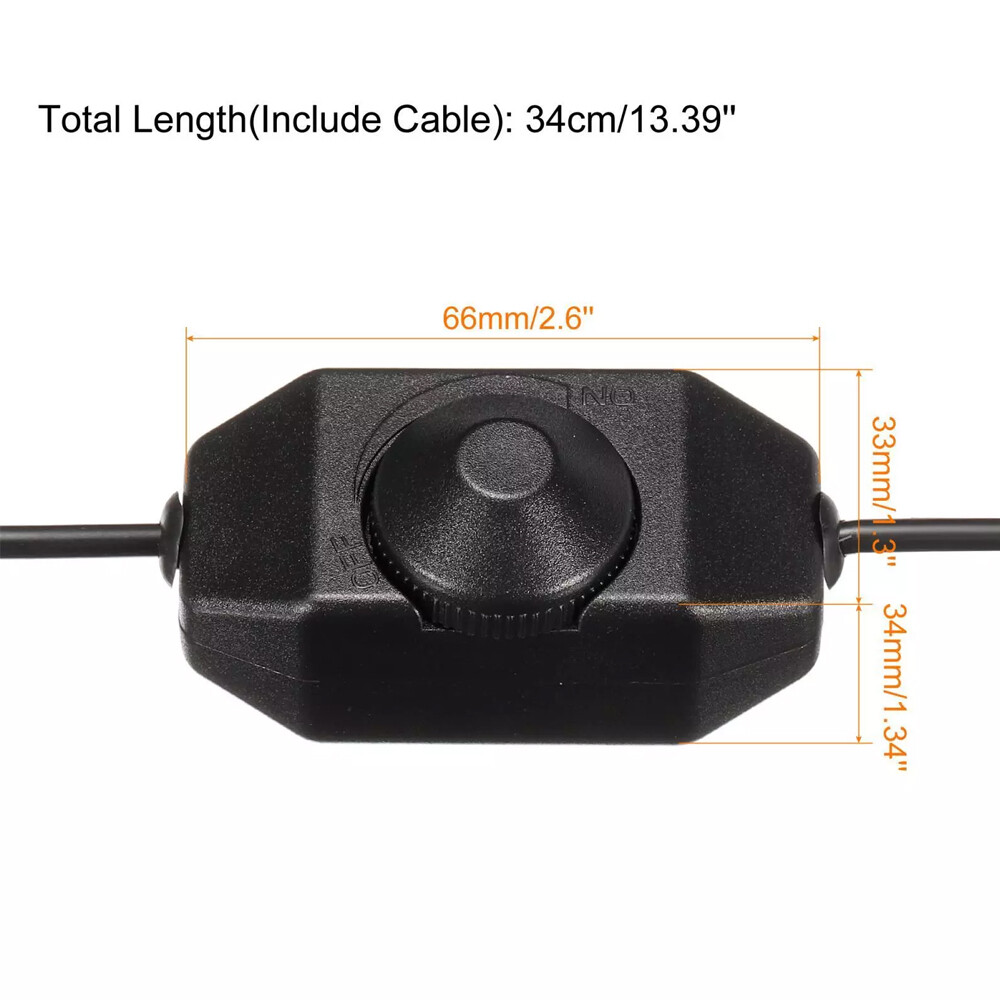 2X 5V USB PWM Rotary Inline Dimmer Switch for LED Strips Lights Black gallery