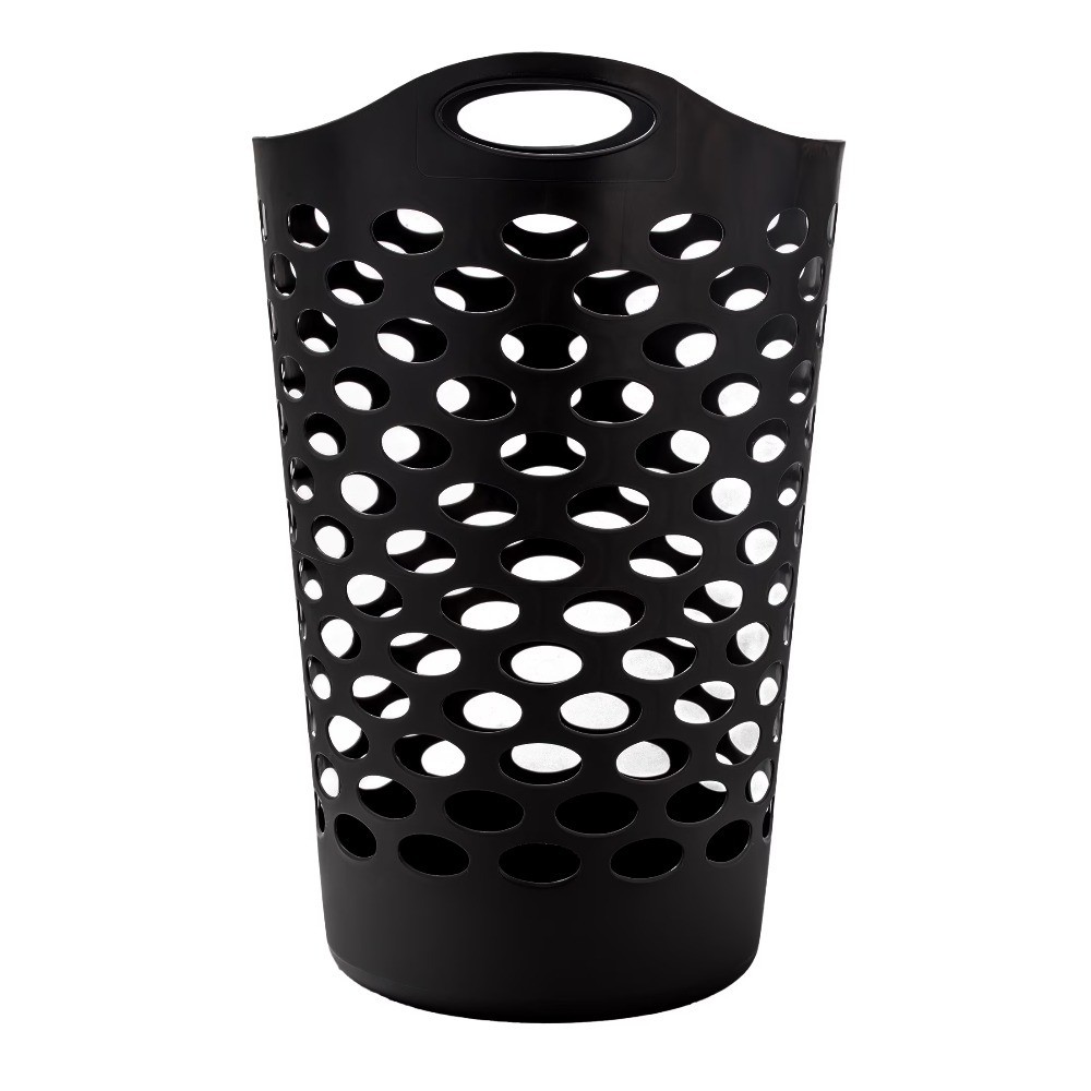 Flex Carrying Handles Laundry Hamper, Black, Adult gallery