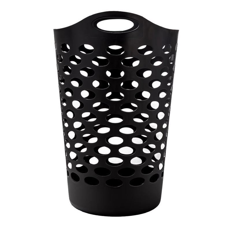 Flex Carrying Handles Laundry Hamper, Black, Adult gallery