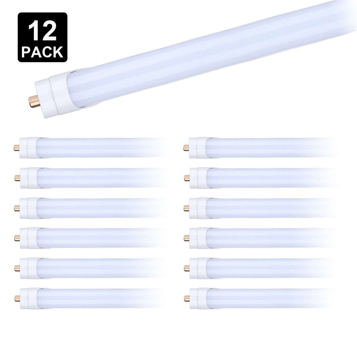 12 Pack T8 8FT Single Pin Led Tube Light Bulbs 45W FA8 8FT Led Shop Light 6000K gallery