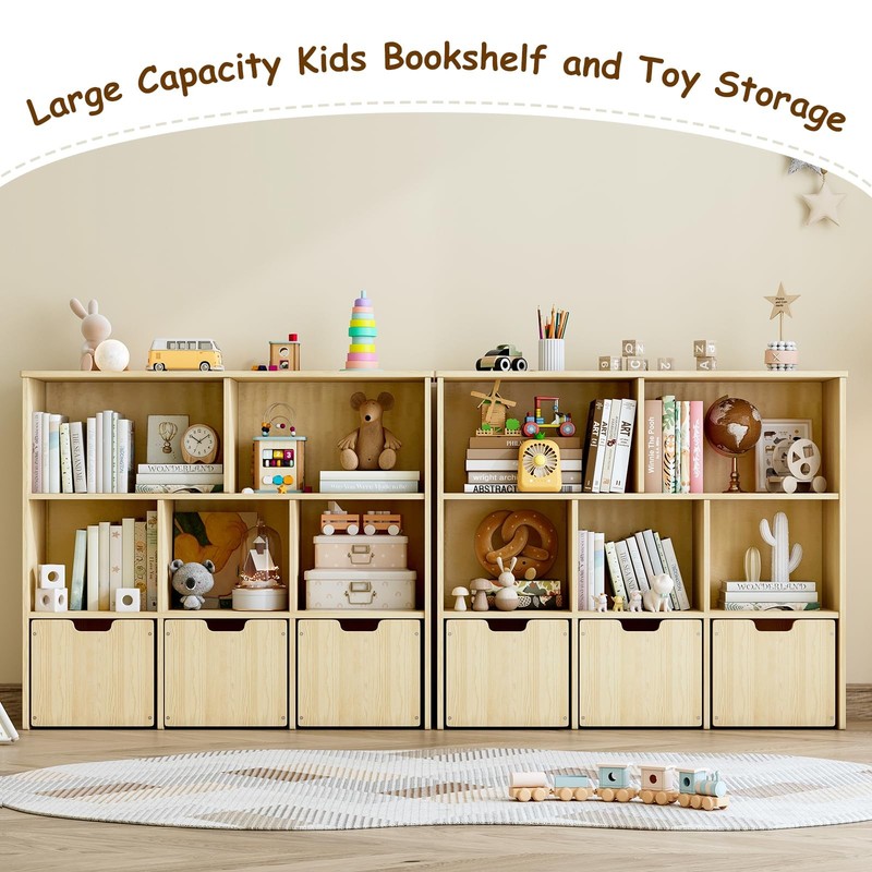 Solid Pine Wood Storage Organizer, Bookshelf and Organizer with 3 Rolling Dra... gallery