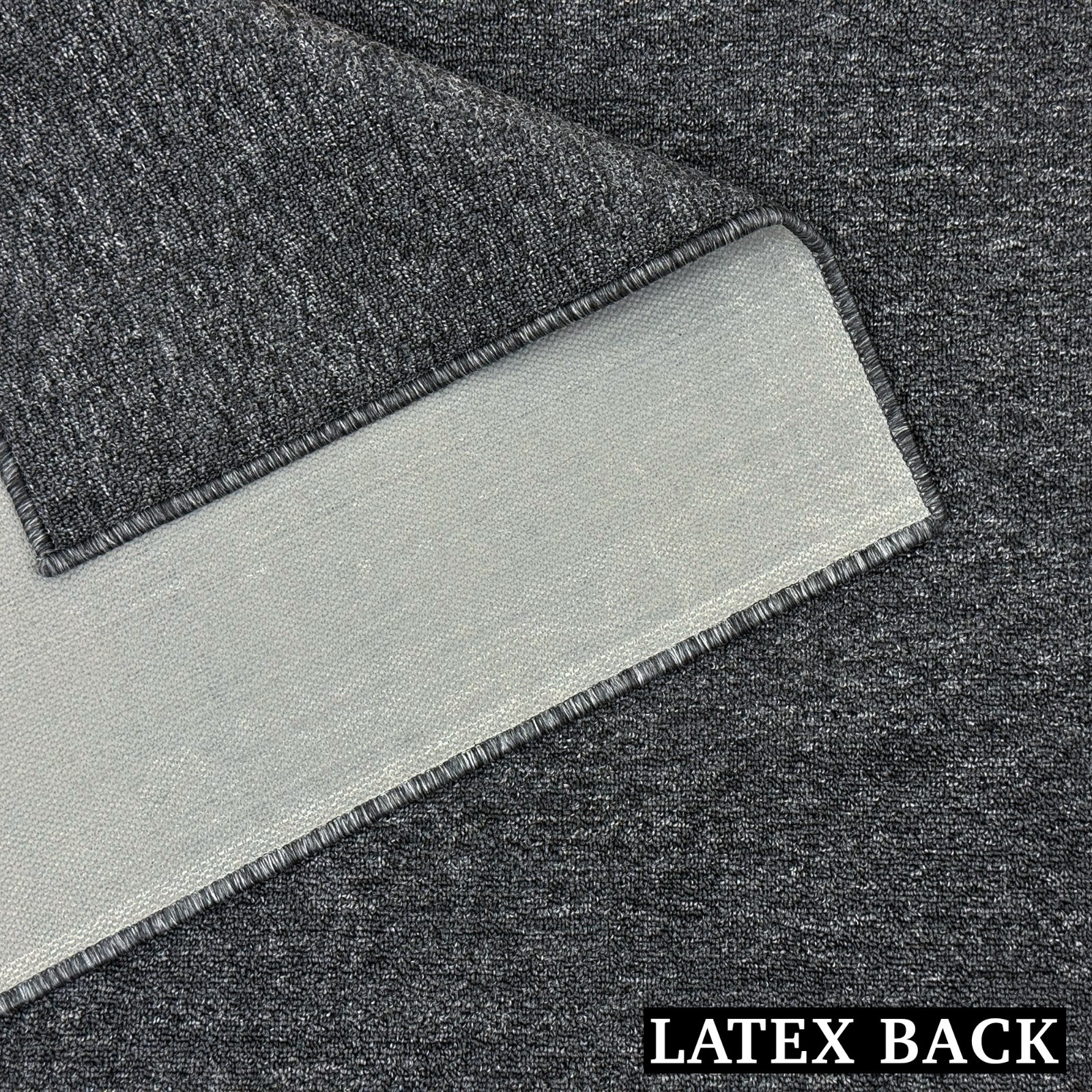 Custom Size Square Design Grey Washable Non Slip Runner Rugs 26"/30"/36" Width gallery