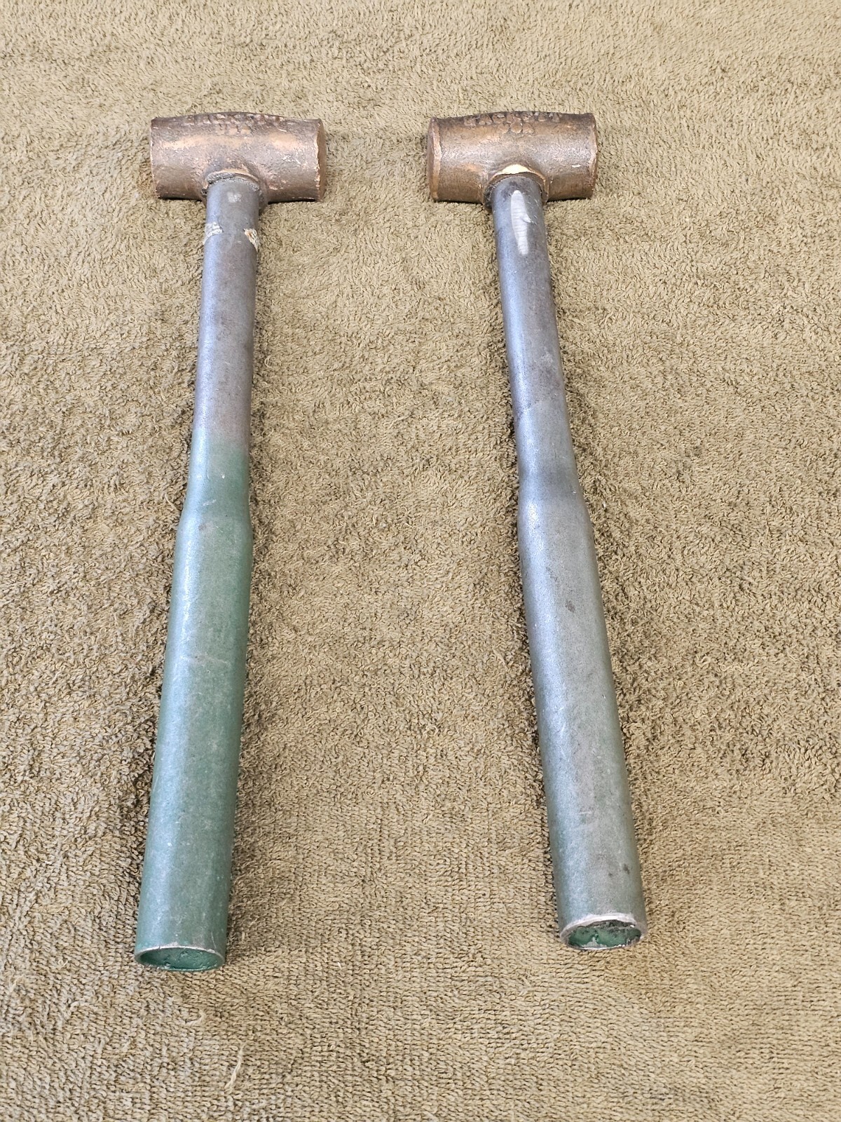 2 Hackett Red Brass Hammer Mallet Double Face 1.5 3 Lbs Non Sparking Body Metal gallery