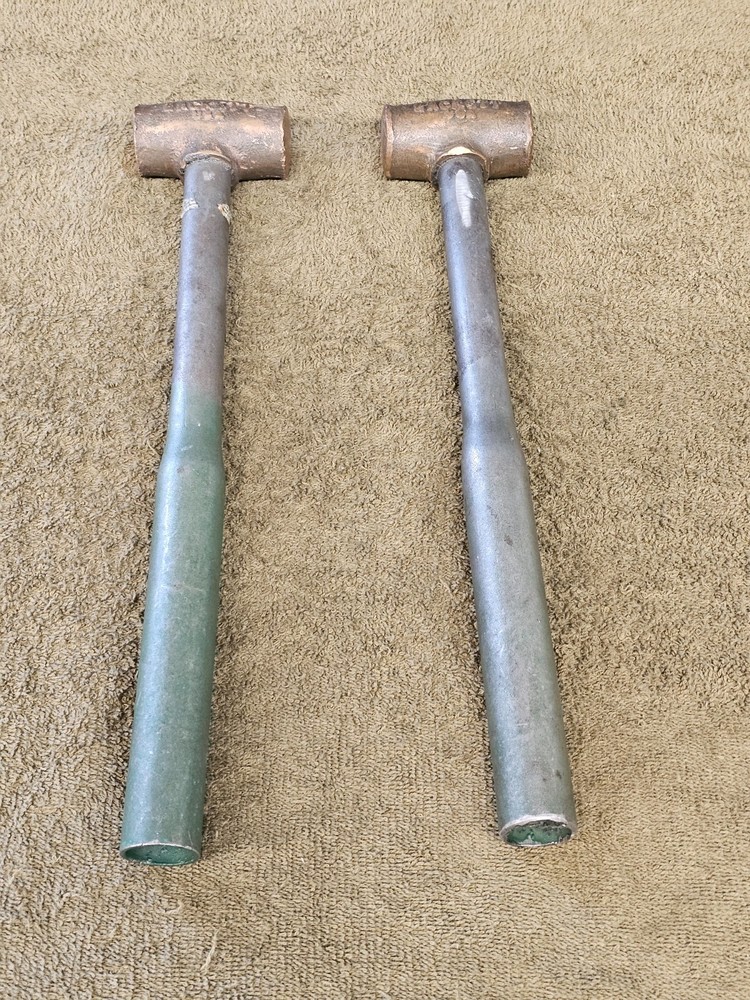 2 Hackett Red Brass Hammer Mallet Double Face 1.5 3 Lbs Non Sparking Body Metal