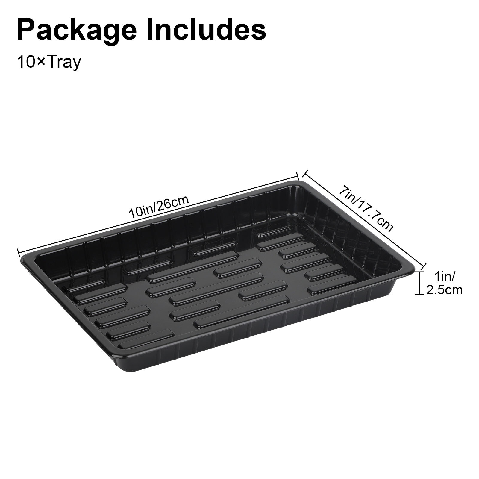 10 x 7'' Seed Starting Trays, Seed Growing Trays Black No Holes 10pcs gallery