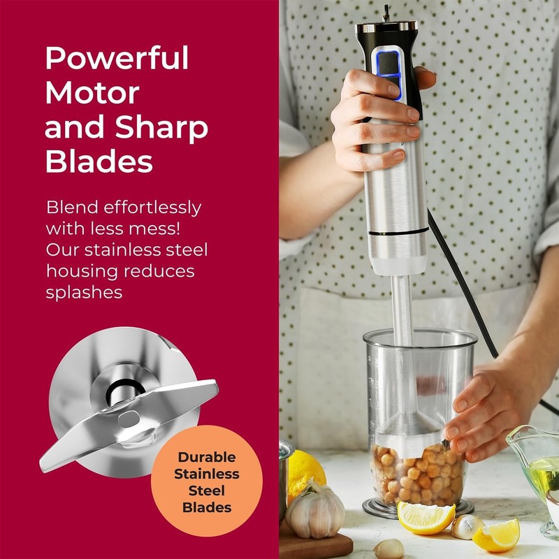 Mueller 500 Watt 9-Speed Immersion Multi-Purpose Stick Hand Blender Heavy Duty gallery