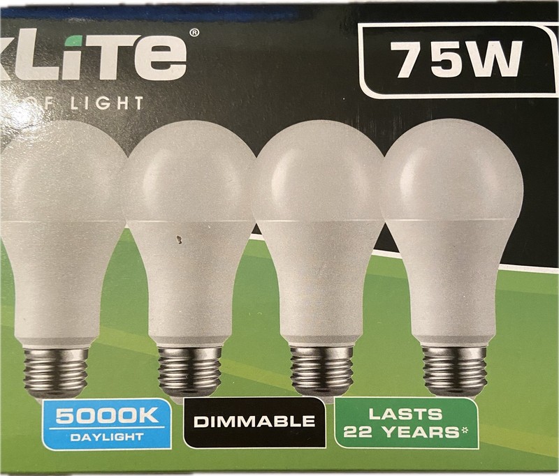 MaxLite A19 Dimmable LED Bulb 75W Replacement 10W 5000K Daylight 1100 Lumen 4pk gallery