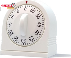 60 Minute Wind up Timer, Visual Mechanical Timer with Loud Alarm, Manual Countdo
