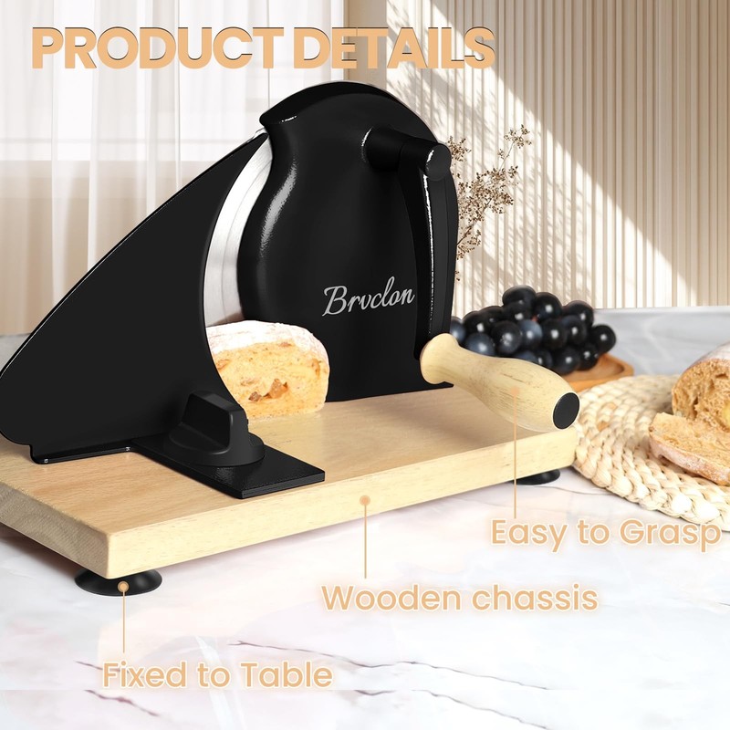 Bread Slicer Manual Adjustable Thickness Stainless Steel Blade MBQPJ Brvclon gallery