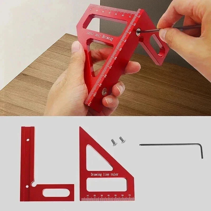 Woodworking Square Protractor Aluminum Alloy Miter Triangle Ruler High Precision gallery