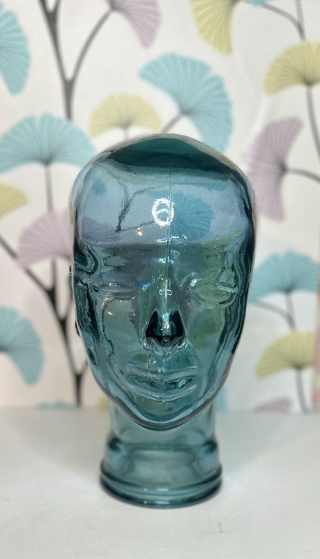 Mannequin Display Head Made From Recycled Glass Turquoise gallery