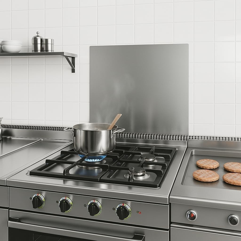 30” x 30” Stainless Steel Flat Panel Backsplash | Wall Mount Splash Guard | Heav gallery