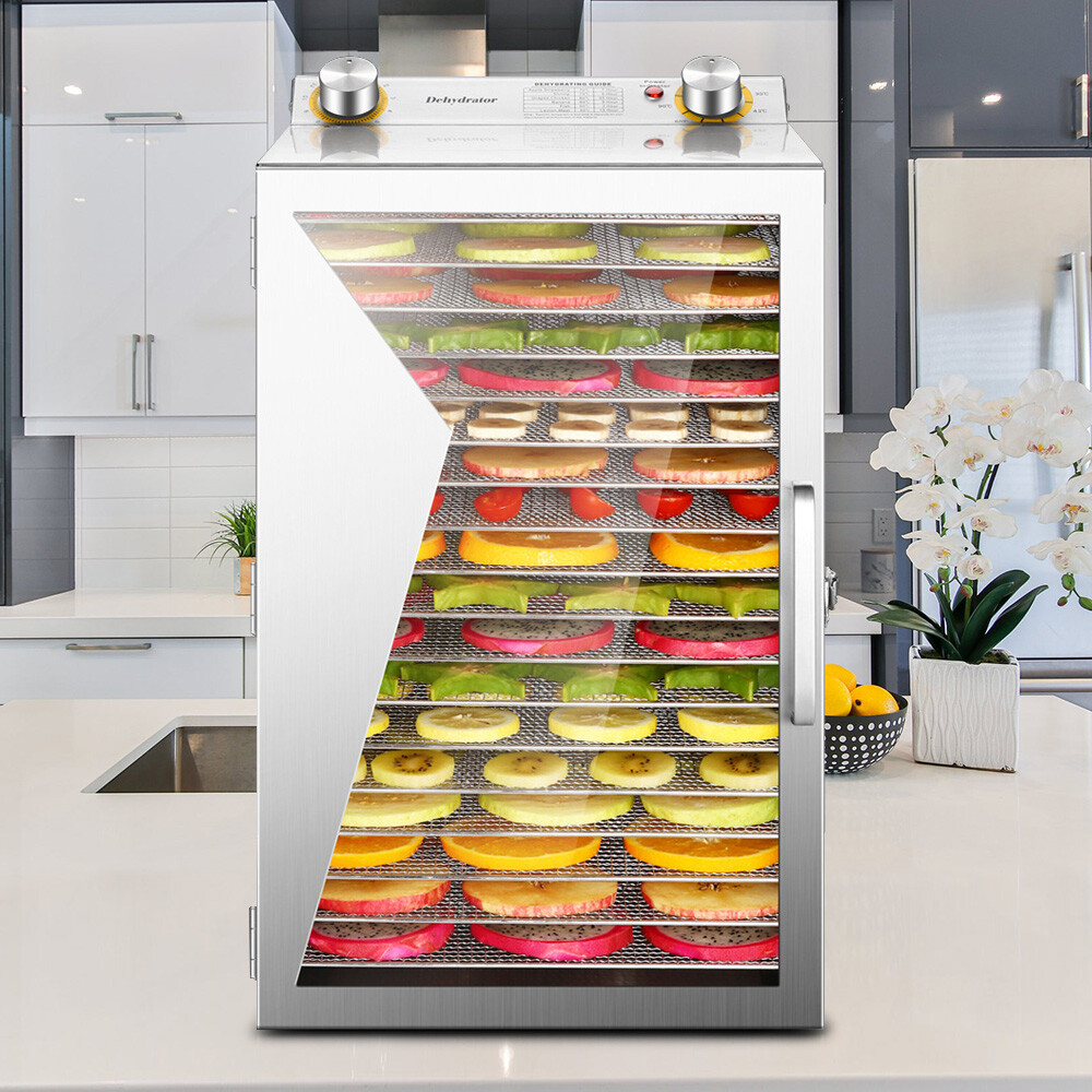 12h Setting 18 Trays Food Dehydrator Machine 304 Stainless Steel Commercial gallery