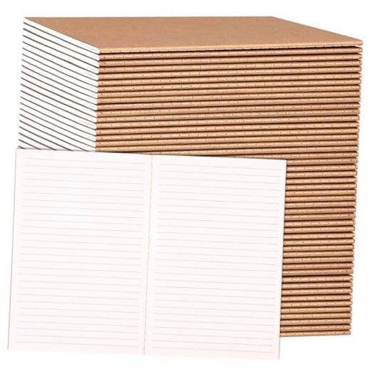 48 Pack Lined Notebooks, A5 Journals Bulk, 8.3x5.5 Notebook Kraft Lined-48pack gallery