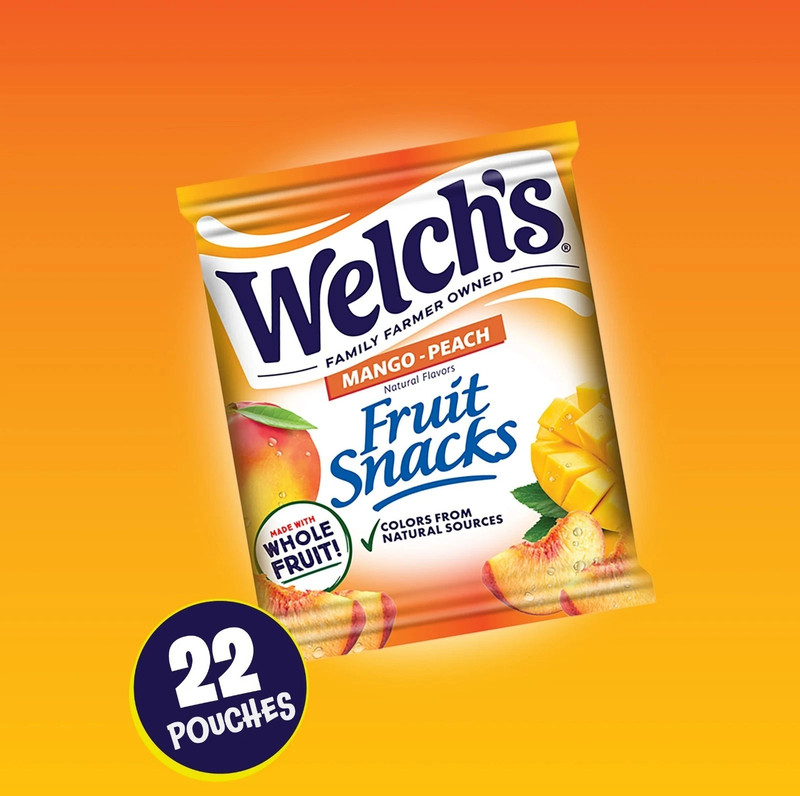 Welch’s Fruit Snacks Mango-Peach – Soft Fruit Snacks, 0.8 oz Each, 22-Count Pack gallery