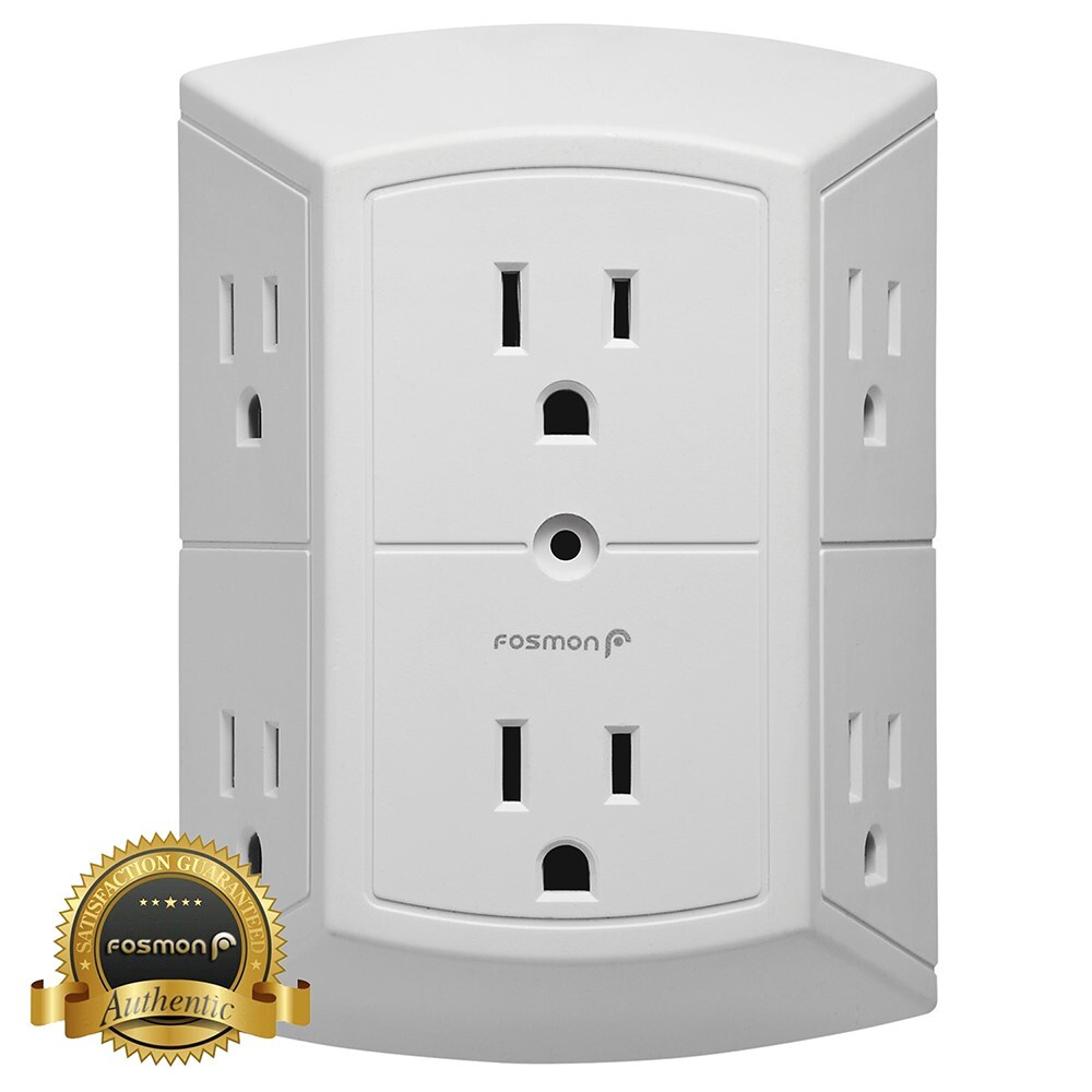 [ETL Listed] 3 Sided 6 Outlet Grounded Indoor Wall Tap Adapter AC Plug Extender gallery