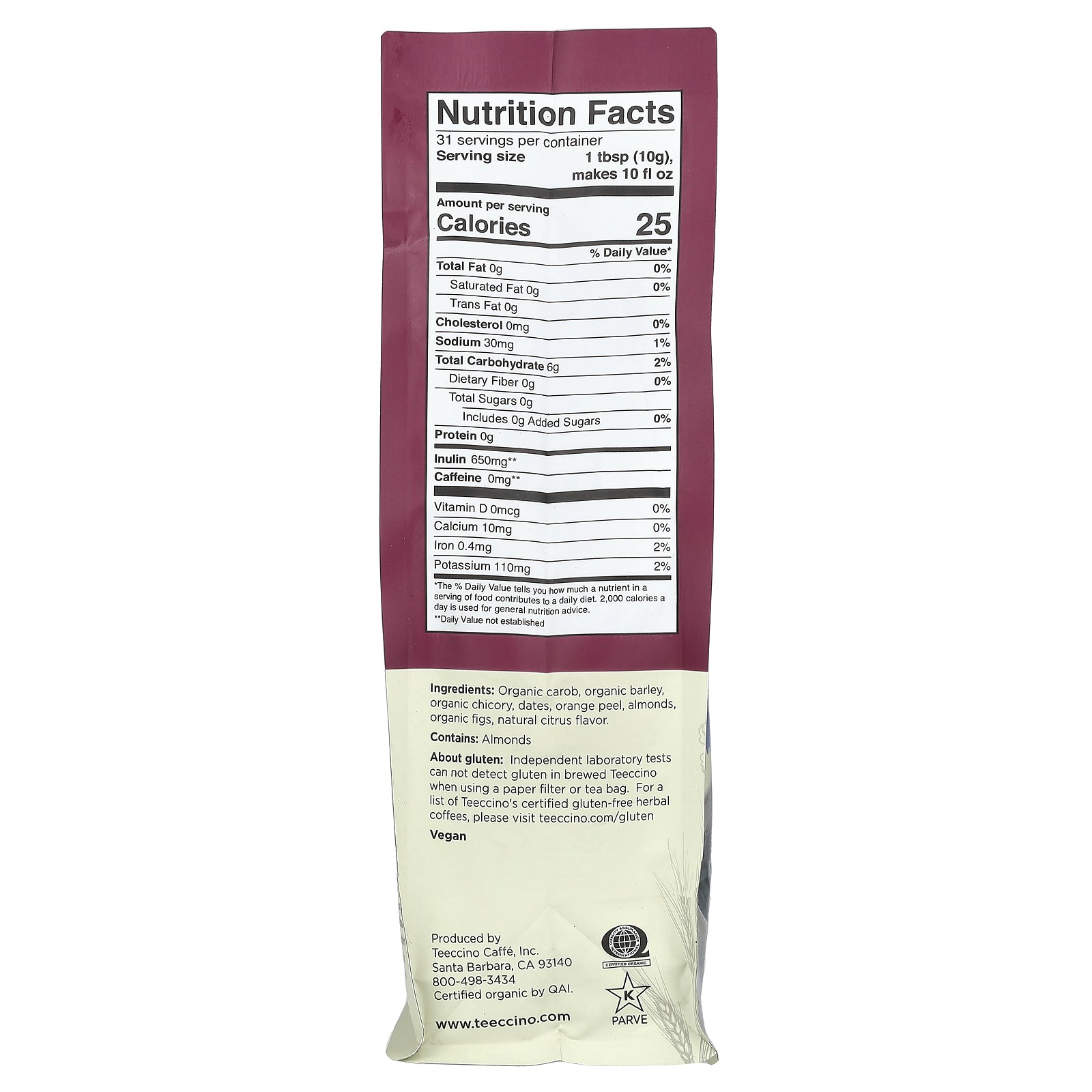Chicory Herbal Coffee, Orange, Light Roast, Caffeine Free, 11 oz (312 g) gallery