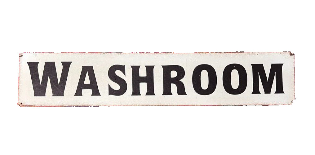 WASHROOM Vintage Look 15" x 3" Rustic Metal Sign Chic Retro gallery