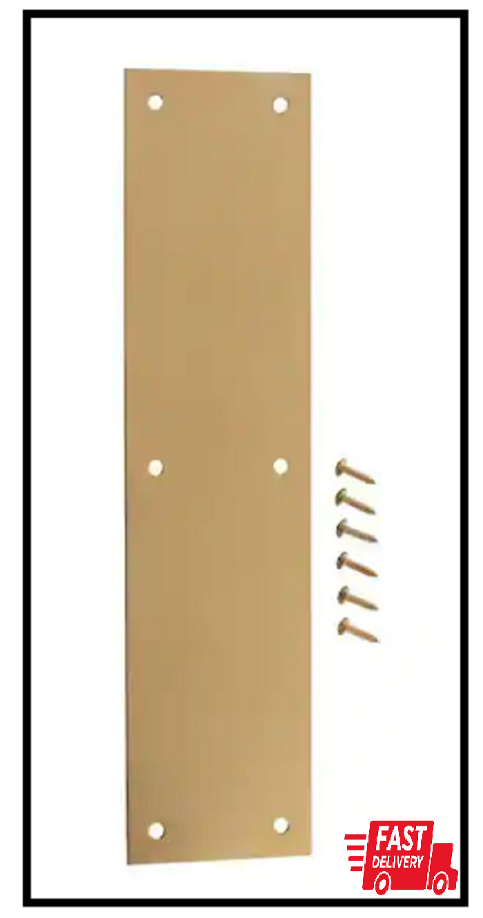 3-1/2 In. X 15 In. Bright Brass Push Plate gallery