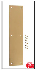 3-1/2 In. X 15 In. Bright Brass Push Plate
