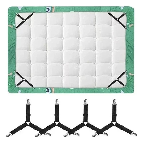 4Bed Sheet Fasteners Adjustable Elastic Suspenders Straps Mattress Covers ClipsV gallery