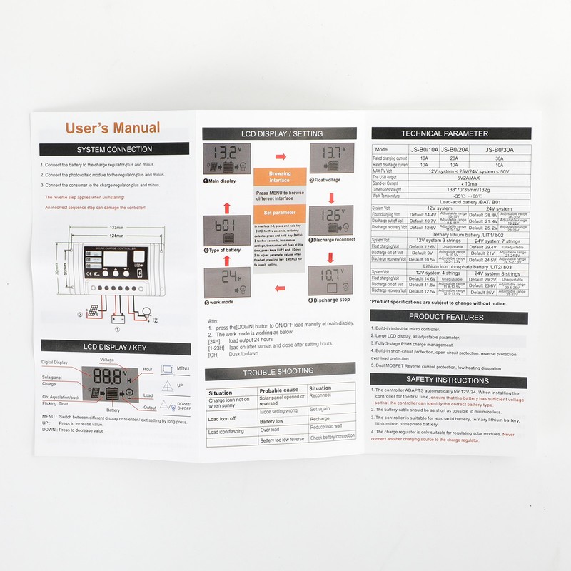PWM 12V 24V Solar Charge Controller Regulator For Lifepo4 Lead Acid Gel Battery gallery