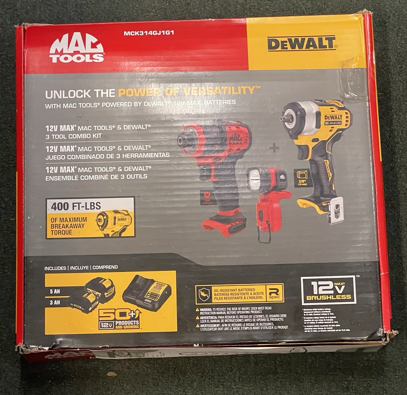 MAC Tools & DEWALT 3 Tool Combo Kit MCF601 & DCF903 Impact 12V Max MCK314GJ1G1 gallery