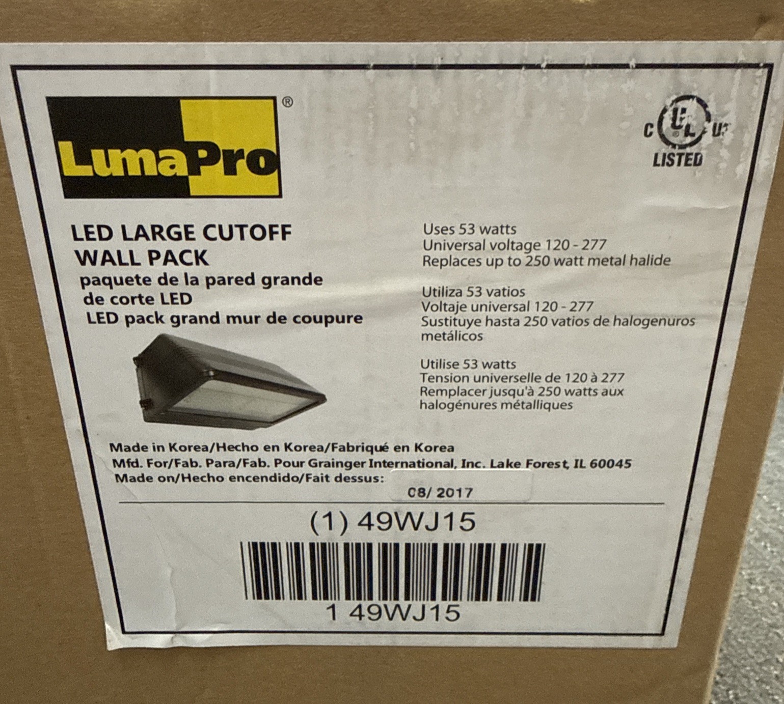 LumaPro 49WJ15 LED Large Cutoff Wall Pack, Replaces Up To 250 W, Uses 53 W gallery
