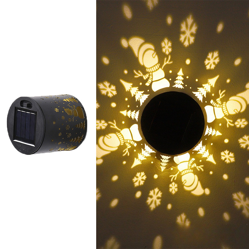 Solar Mandala Wall Light Outdoor Garden Fence Projector Lamp Patio Ambient Decor gallery