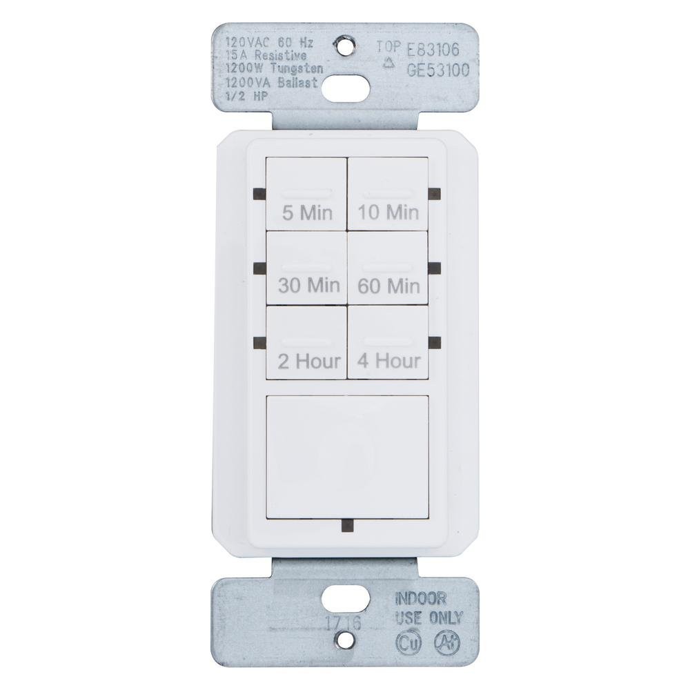 Defiant 15 Amp 4-Hour Countdown In-Wall Push Button Timer with Ground Terminal gallery