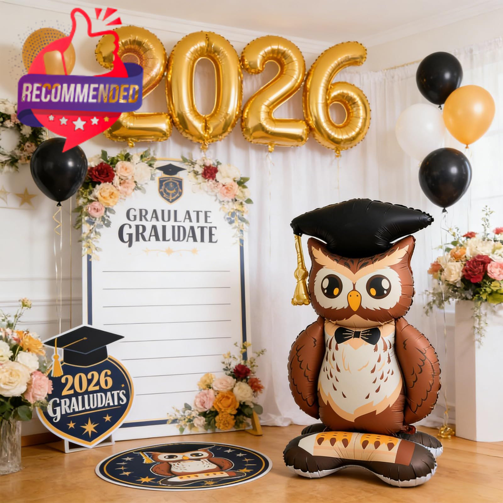Graduation Decorations - 3.5 Ft Large Standing 32.6 X 59 Inches Owl gallery