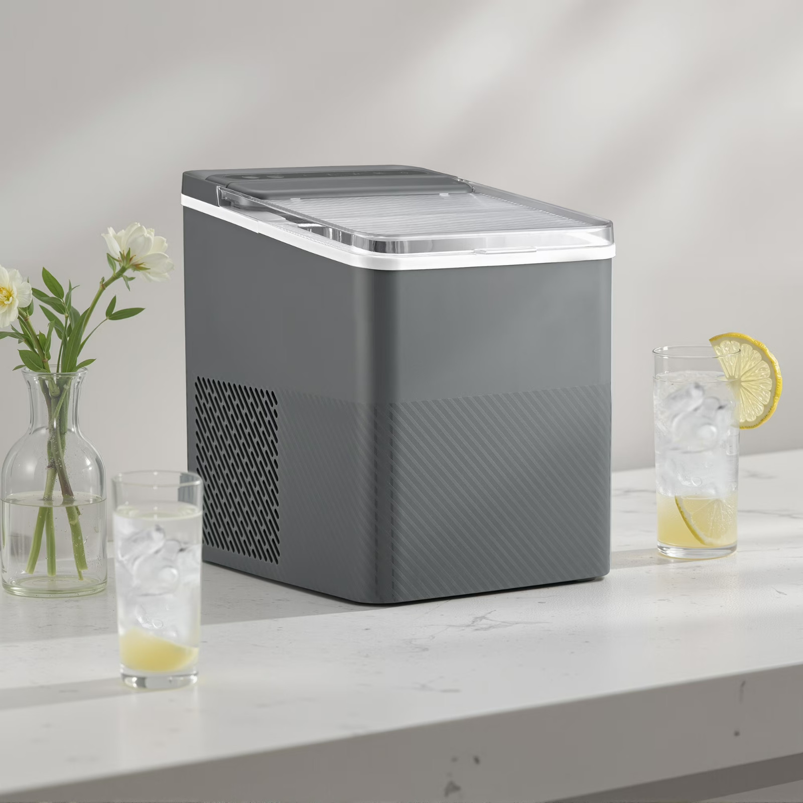 Mainstays Portable Countertop Ice Maker, 26 lbs Per Day, Compact Ice Machine wit gallery