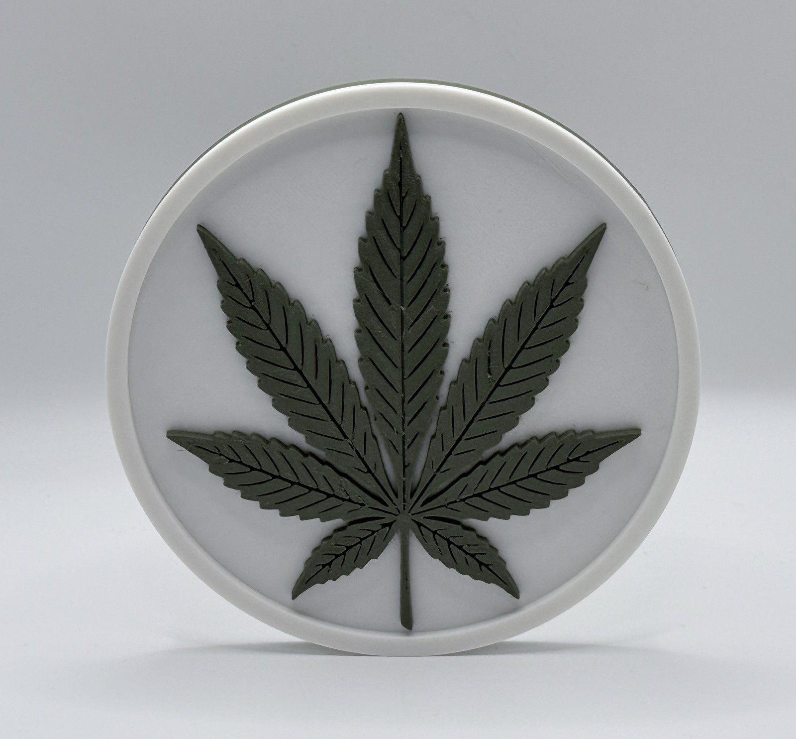 Marijuana Pot Cannabis Leaf Coaster Set with Holder 3D Printed gallery