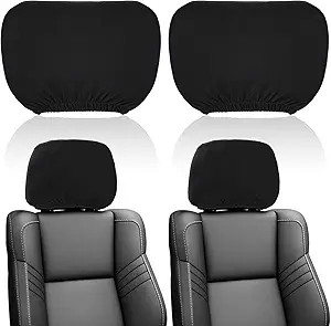 Universal Soft Fabric Headrest Covers for Cars, Vans, and Trucks, 2-Piece Set (B gallery