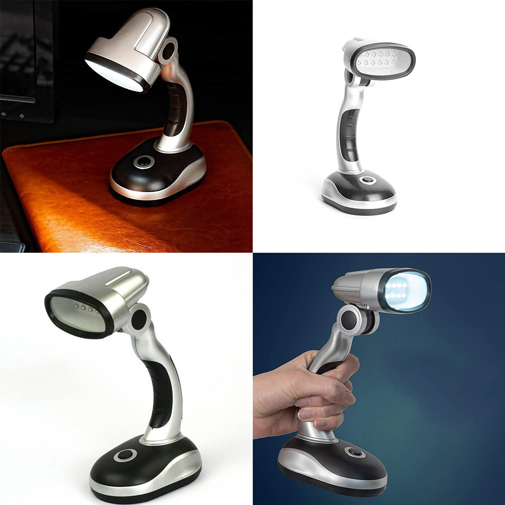 US 1-2 Pack LED Desk Lamp Portable Battery Operated Light Laptop Computer Office gallery