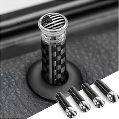 Moly Magnolia 4PCS Car Door Lock Knobs, American Flag Carbon Fiber Door Lock Pin