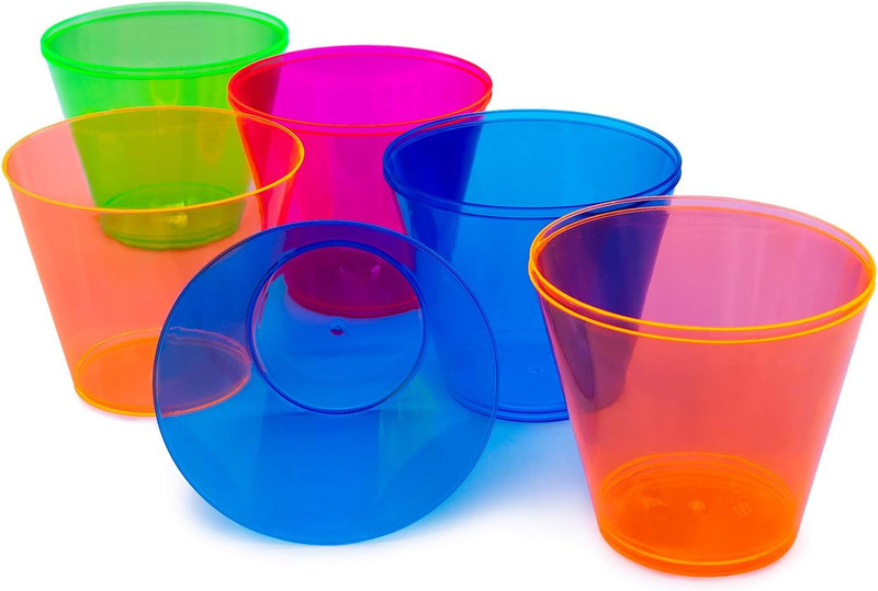 Plastic Cups, 100-Count, Assorted Neon gallery