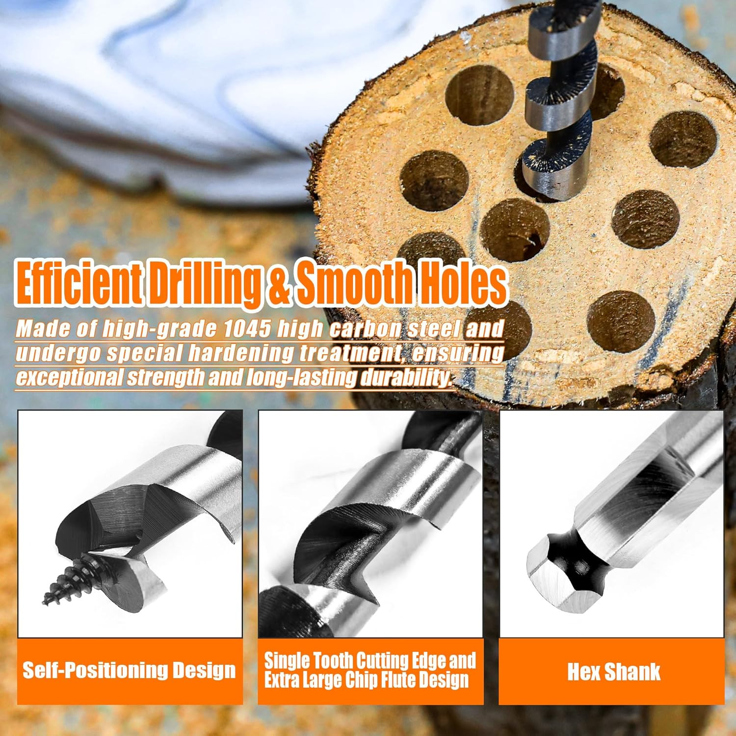 1 Inch X 12 Inch Auger Drill Bit for Wood,1 Inch Hex Shank Ship Auger Long Drill gallery