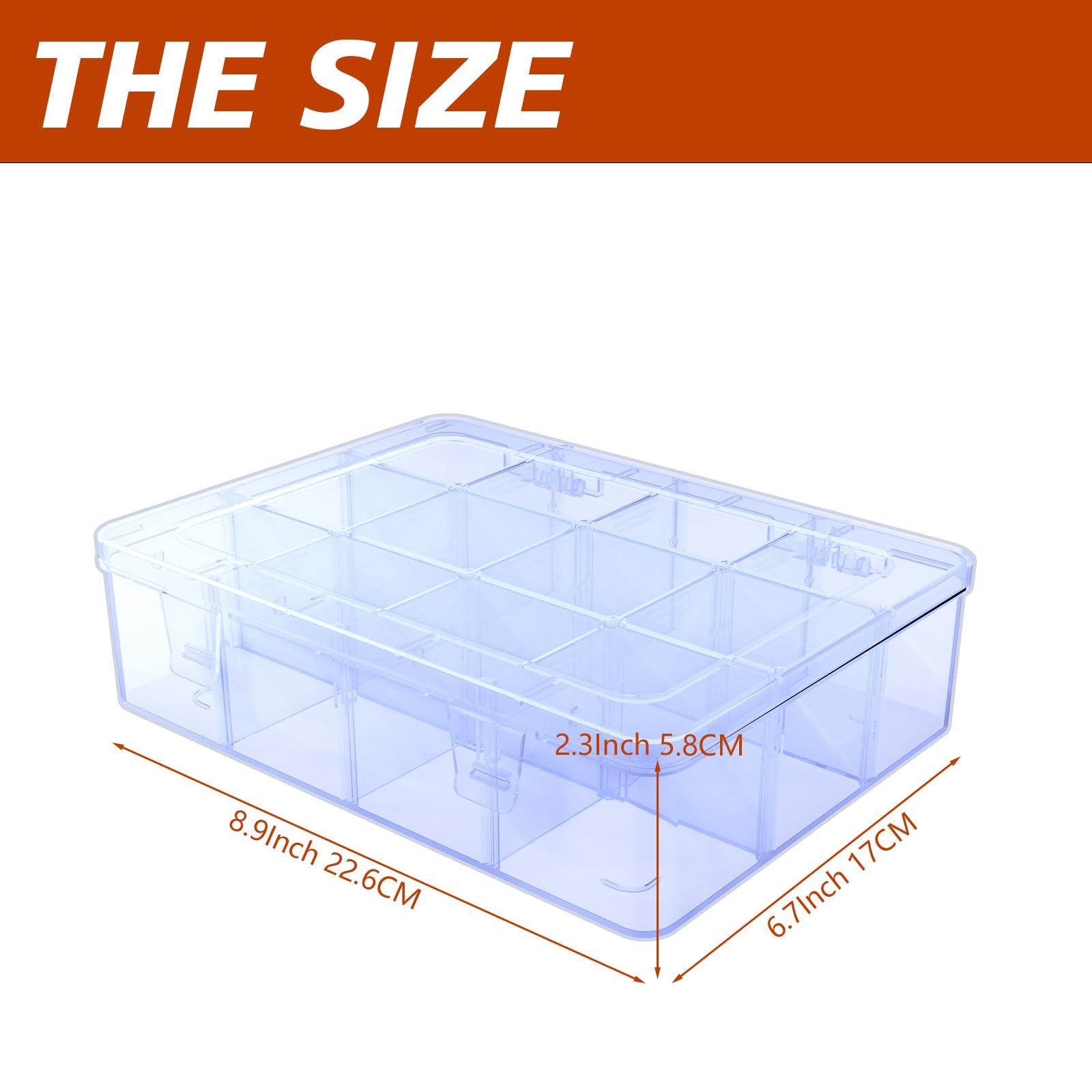 Plastic Organizer Tackle Box, 12 Grids Clear Bead Organizer Compartment Box w... gallery
