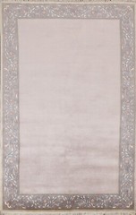 Bordered Modern Nepal Tibetan Oriental Area Rug Wool Hand-knotted 5’x8′ Carpet