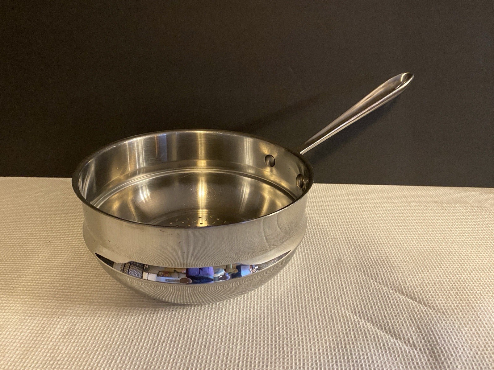 ALL-CLAD 8" Stainless Steel Double Boiler Steamer Strainer No Lid 3 Quart gallery