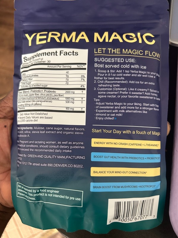 Authentic Brainista Yerba Magic Variety Yerba Mate Tea Powder Strawberry Peach gallery