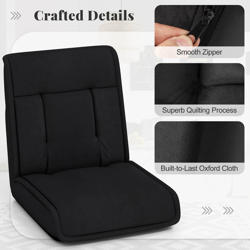 Folding Floor Chair Convertible Lazy Sofa Chair with Adjustable Backrest gallery