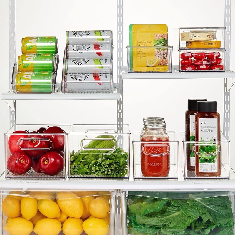 mDesign Plastic Stackable Kitchen Organizer - Storage Bin with Handles gallery