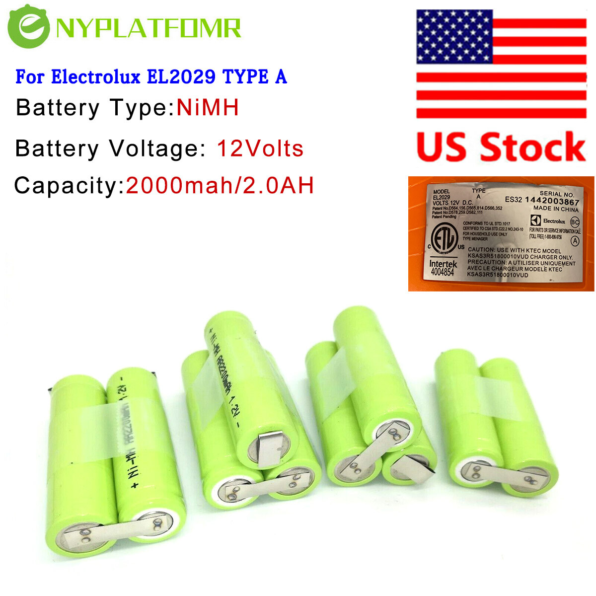 Battery Pack For Electrolux 12V EL2029 TYPE A Vacuum Cleaner 2000MAH gallery