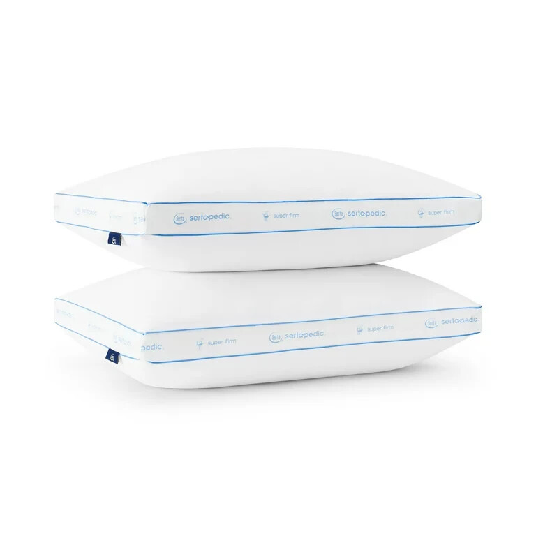 Extra Super Firm PIllows Serta Bed Sleeping Pillow Standard Queen Soft Set of 2 gallery