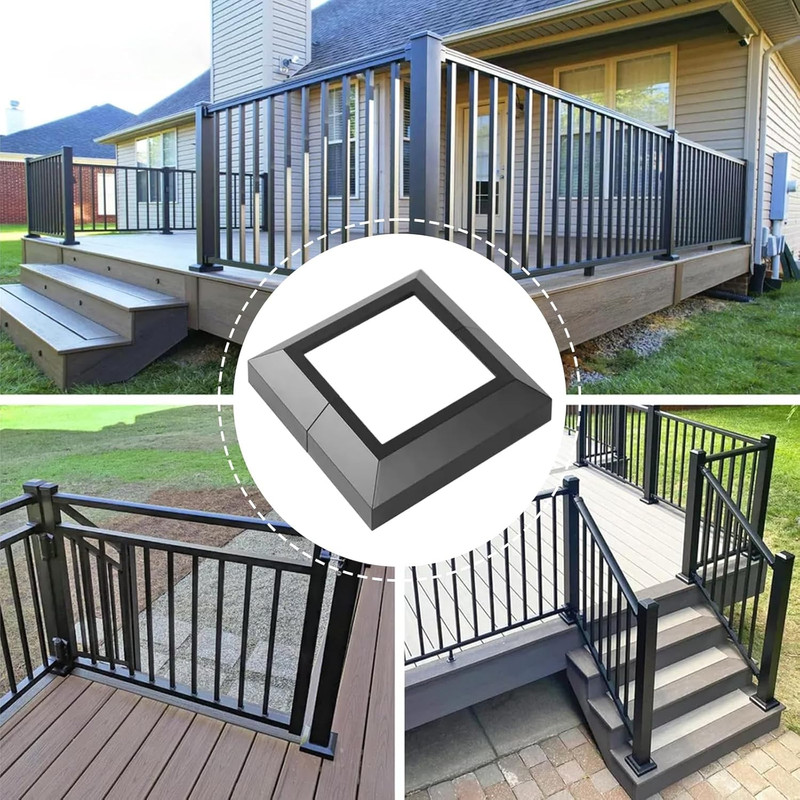 Aluminum Split Post Base Cover, 4 Pack Deck Post Base Cover for 3"X3" gallery