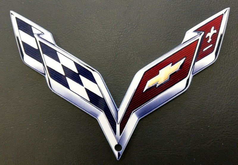 Corvette C7 Stingray Crossed Flags Emblem Steel Sign gallery