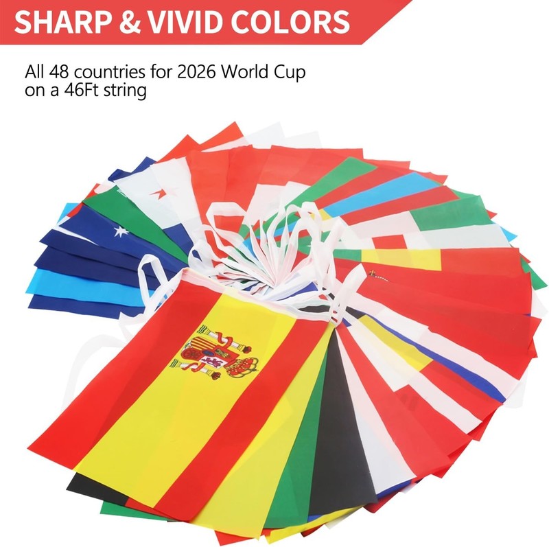 Anley 32 Countries String Flag, International Bunting Pennant Banner 32 Flags gallery